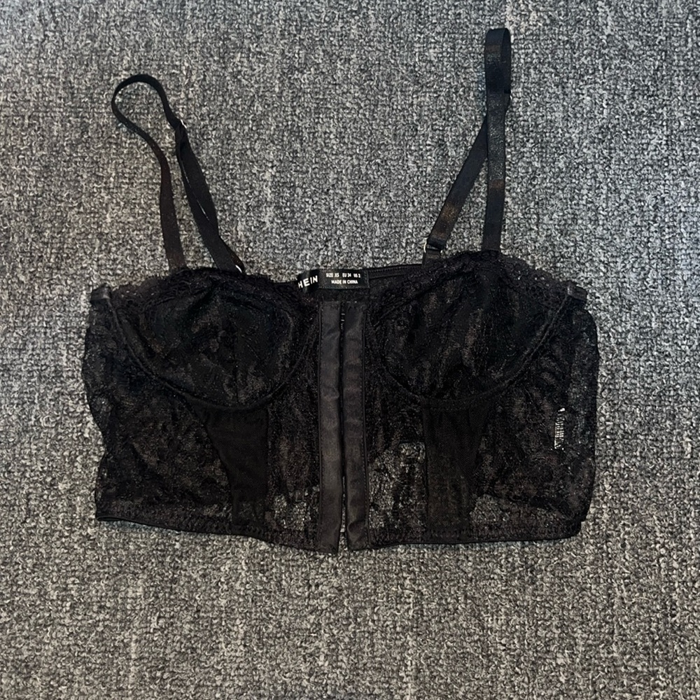 shein corset black top size XS